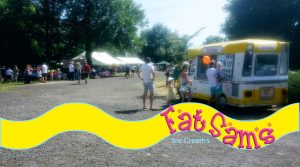 Fat Sam's Ice Cream Van serving Ice Cream at Gillingham Town Meadow in Dorset