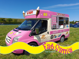 Pink and cream Mr Whippy ice cream van